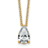 14k 2 1/2 carat Certified Lab Grown Diamond VS+ F+ Pear Complete 18 inch Four Prong Pendant Necklace